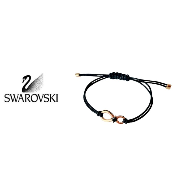 Swarovski Infinity Crystal Bracelet | Unisex, Rose Gold & Rhodium Finish - Picture 1 of 12